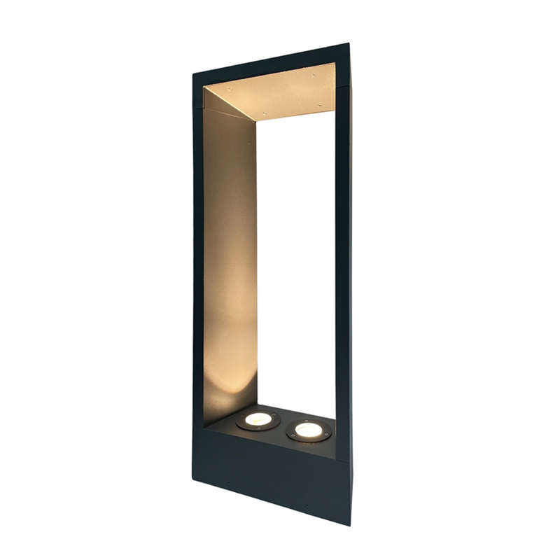 DDK-LL204 Lumini pentru gazon de grădină, gri trapezoid. Lumină de peisaj pentru pășuni
